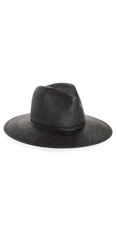 Shop Janessa Leone Maddox Straw Hat In Black