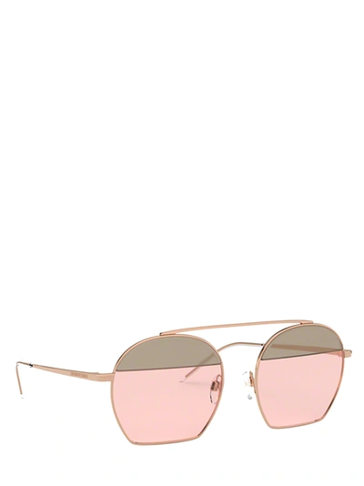 Shop Emporio Armani Sunglasses In Shiny Rose Gold