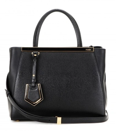 Shop Fendi 2jours Small Leather Tote In Llack