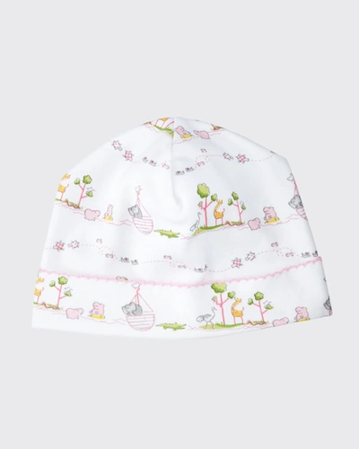 Shop Kissy Kissy Noah's Ark Printed Pima Hat In Pink