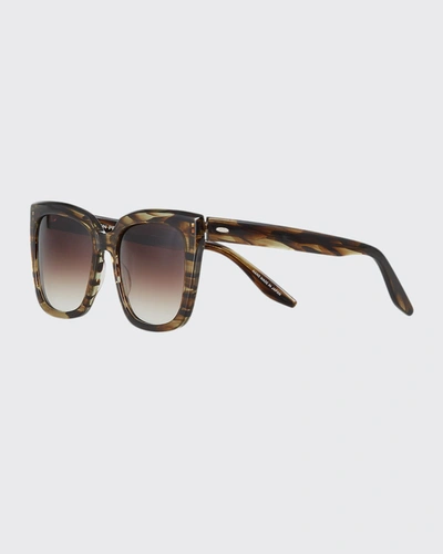 Shop Barton Perreira Bolsha Rectangle Gradient Sunglasses In Manuka Gradi