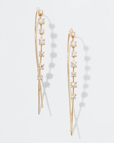 Shop Lana Solo Mini Narrow Upside Down Hoop Earrings With Diamonds, 41mm In Yellow