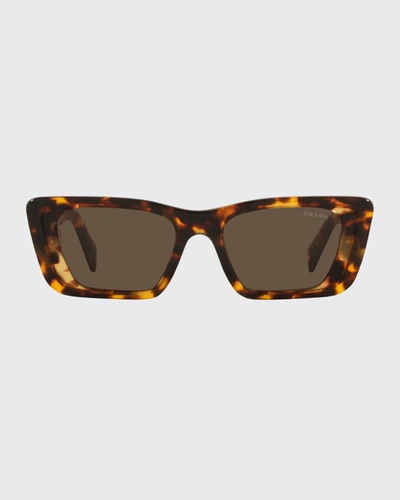 Shop Prada Marble Acetate Butterfly Sunglasses In Black