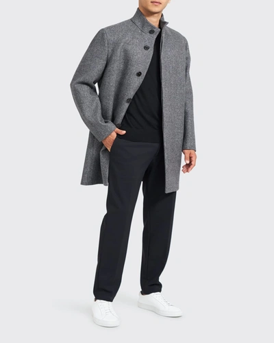 Shop Theory Men's Belvin Wool-blend Overcoat In Pestle Multi