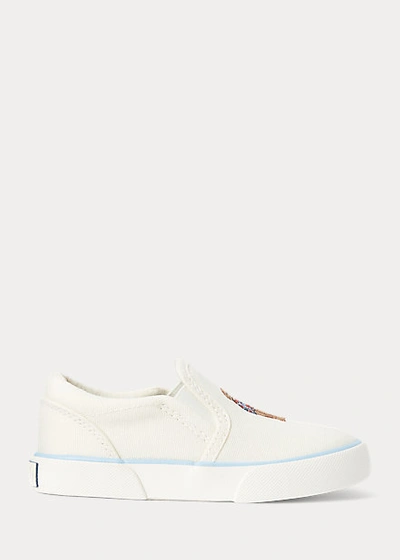 Shop Polo Ralph Lauren Bal Harbour Ii Polo Bear Slip-on Sneaker In Crean