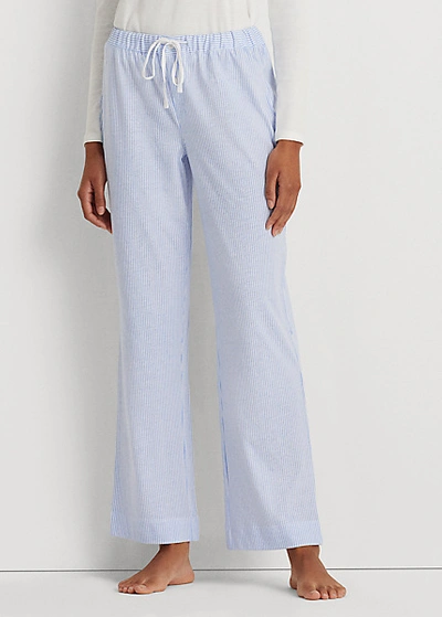 Shop Lauren Ralph Lauren Striped Jersey Pajama Pant In Grey Stripe