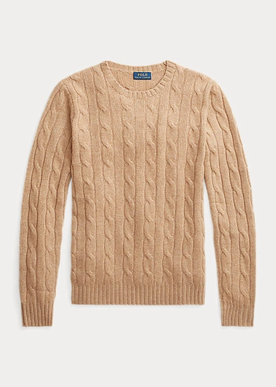 Shop Ralph Lauren Cable-knit Cashmere Sweater In Polo Black