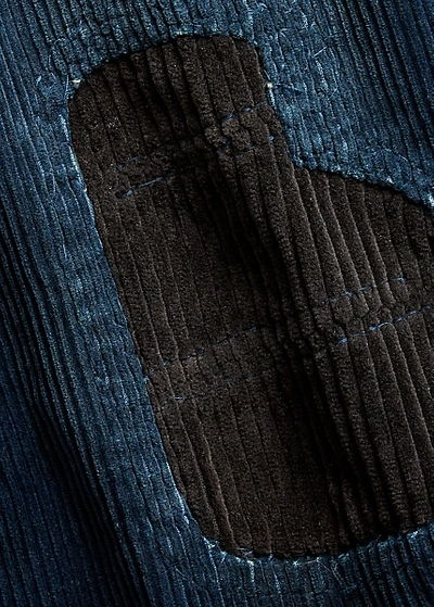 Shop Double Rl Indigo Corduroy Overall In Repaired Indigo Cord