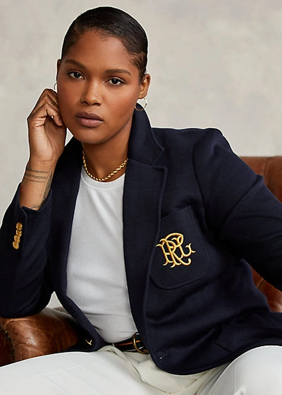 Shop Ralph Lauren Double-knit Jacquard Blazer In Polo Black