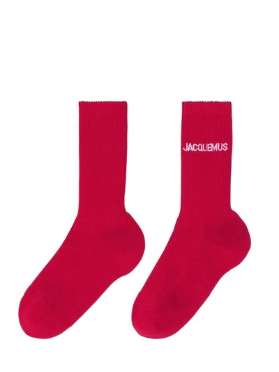 Shop Jacquemus Red Organic Cotton Les Chaussettes  Socks