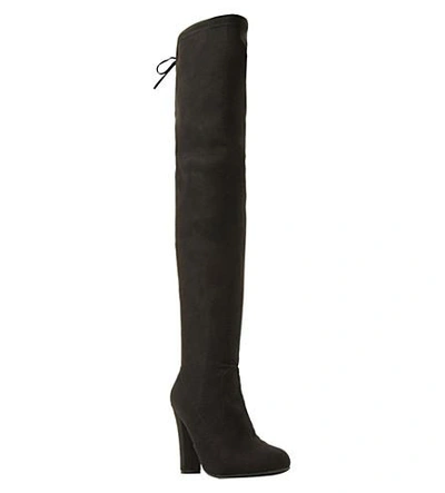 Shop Steve Madden Suede Over-the-knee Boots In Black-micro Fibre