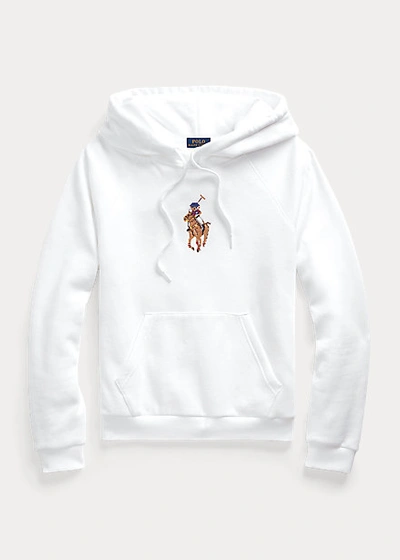 Shop Ralph Lauren Polo Bear Embroidered Hoodie In White