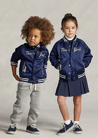 Polo Ralph Lauren Kids' Yankees Jacket In Aviator Navy/white