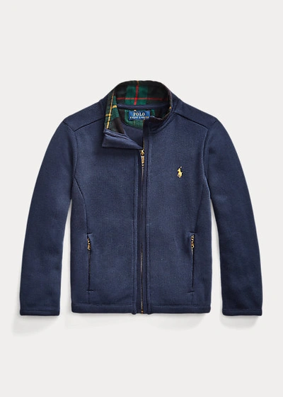 Shop Polo Ralph Lauren French-rib Cotton Jacket In Hunter Navy