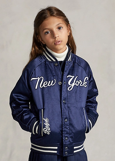 Kids Yankees Jacket In Aviator Navy white
