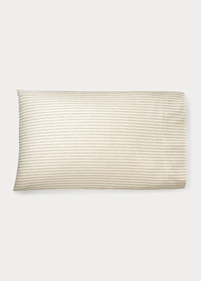 Shop Ralph Lauren Graydon Stripe Pillowcase Set In Dune And Fog
