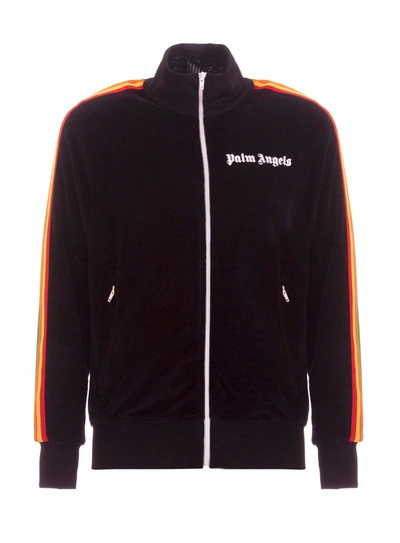 Shop Palm Angels Rainbow Chenille Track Jacket In Nero