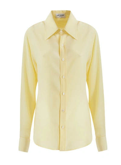 Shop Saint Laurent Shirt In Giallo