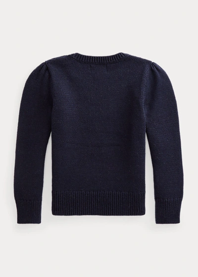 Shop Polo Ralph Lauren Polo Bear Cotton-wool Sweater In Rl Navy