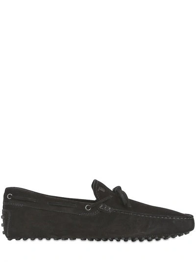 Tod's Gommino 122 Suede Driving Shoes, Black