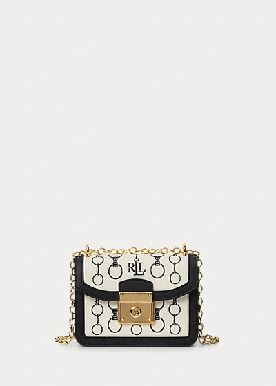 Shop Lauren Ralph Lauren Canvas Print Mini Beckett Crossbody In Natural/black