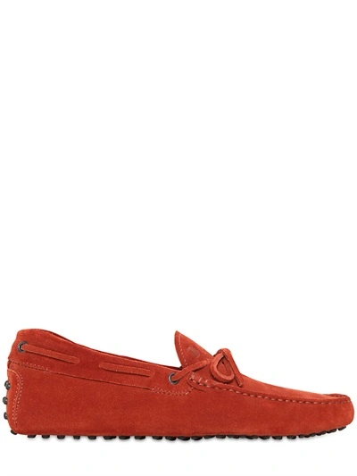 Tod's Gommino 122 Suede Driving Shoes, Orange