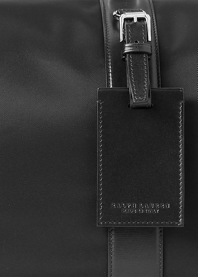 Shop Ralph Lauren Calfskin-trim Twill Duffel In Black