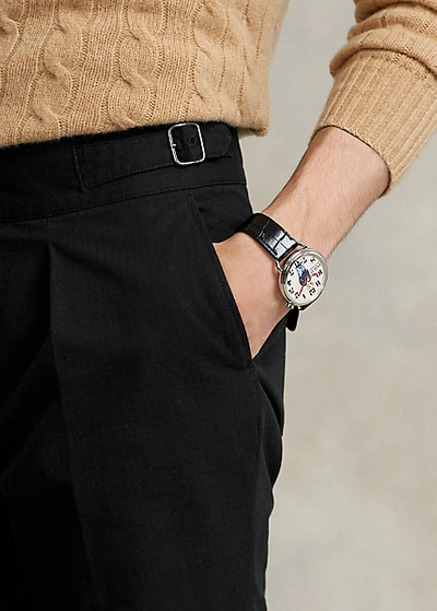 Shop Ralph Lauren Buckled Ripstop Suit Trouser In Black