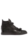 Giuseppe Zanotti Homme Bangle Nappa Leather High Top Sneakers, Black
