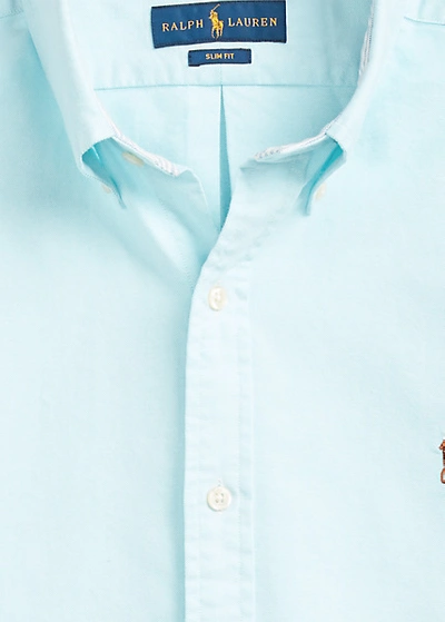 Shop Polo Ralph Lauren The Iconic Oxford Shirt In Oasis Green