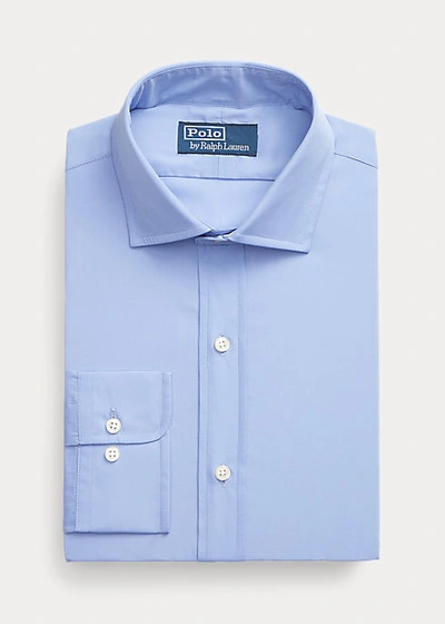Shop Ralph Lauren Custom Fit Poplin Shirt In Blue