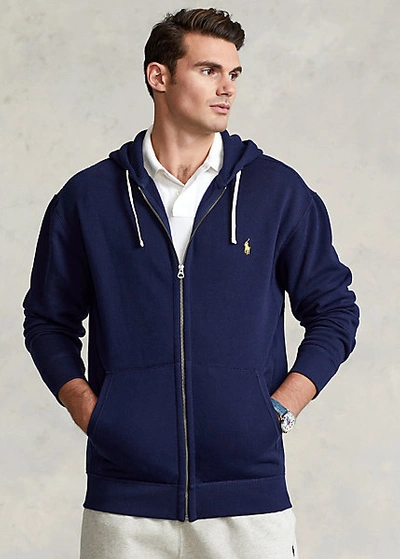 Shop Polo Ralph Lauren Fleece Full-zip Hoodie In Cruise Navy