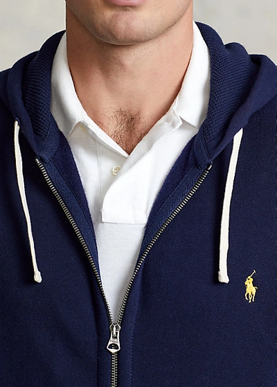 Shop Polo Ralph Lauren Fleece Full-zip Hoodie In Cruise Navy