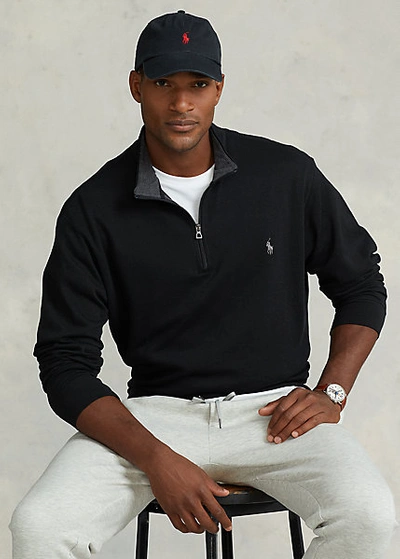 Shop Polo Ralph Lauren Luxury Jersey Quarter-zip Pullover In Andover Heather/grey