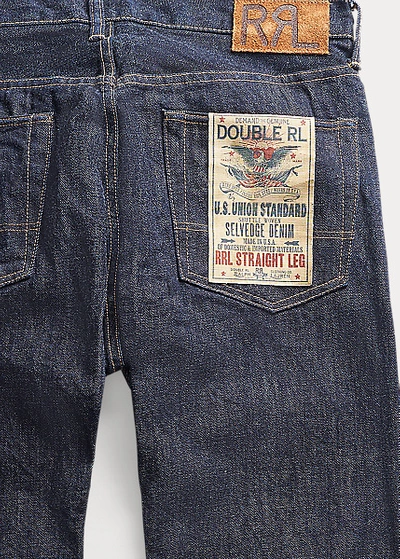 Double Rl Straight Fit Once-washed Selvedge Jean In Once Washed 3 ...