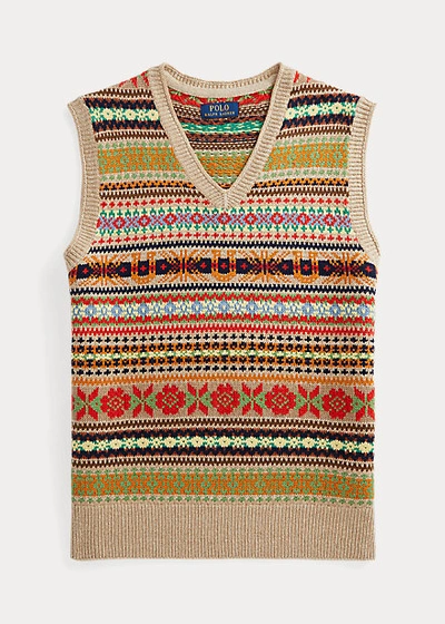 Shop Ralph Lauren Fair Isle Cotton-blend Sweater Vest In Multi