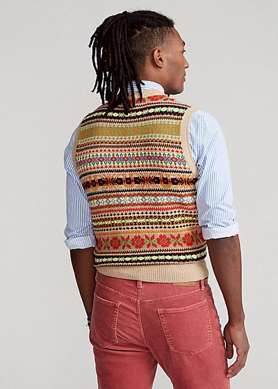 Shop Ralph Lauren Fair Isle Cotton-blend Sweater Vest In Multi