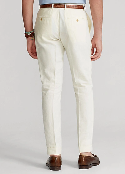 Shop Ralph Lauren Linen Suit Trouser In Cream