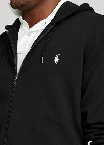 Shop Polo Ralph Lauren Double-knit Full-zip Hoodie In Polo Black