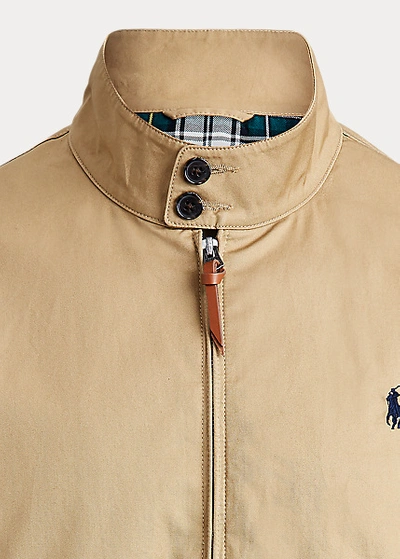Polo Ralph Lauren Baracuda Player Logo Cotton Harrington Jacket In  Tan-brown | ModeSens