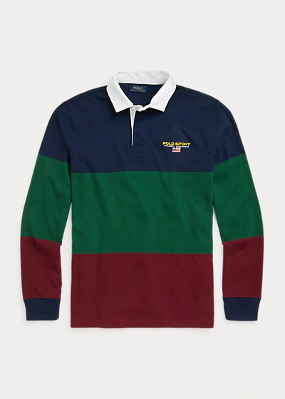 Shop Ralph Lauren Classic Fit Polo Sport Rugby Shirt In Cruise Navy Multi