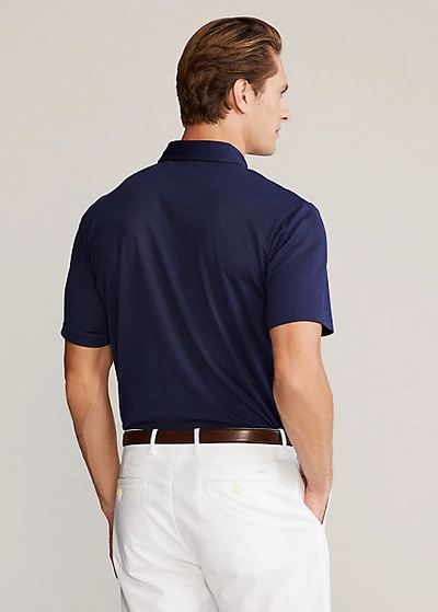 Shop Polo Ralph Lauren Custom Slim Fit Performance Polo Shirt In French Navy