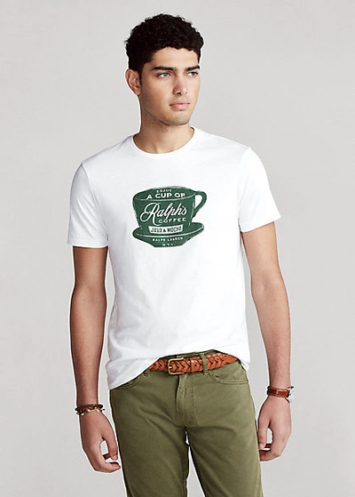 Shop Ralph Lauren Custom Slim Fit Ralph's Coffee T-shirt In White
