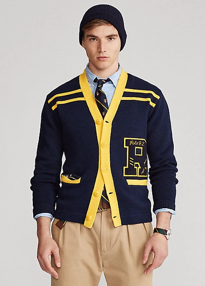 Ralph lauren cheap cotton letterman cardigan