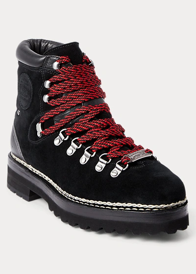 Shop Ralph Lauren Alpine Suede Trail Boot In Black/black