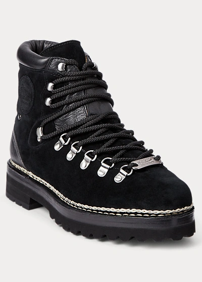 Shop Ralph Lauren Alpine Suede Trail Boot In Black/black