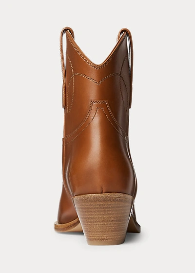 Polo Ralph Lauren Jayme Burnished Calfskin Bootie In Rl Gold