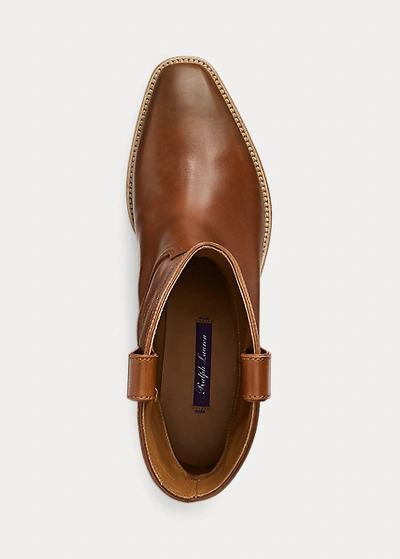 Polo Ralph Lauren Jayme Burnished Calfskin Bootie In Rl Gold