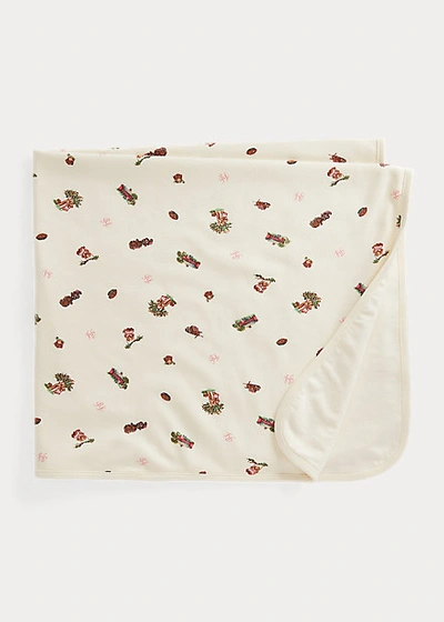 Shop Ralph Lauren Polo Bear Interlock Blanket In Baby Girl Bear Print