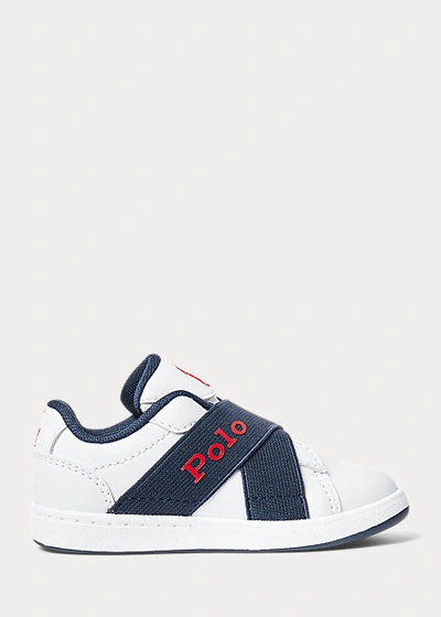 Shop Polo Ralph Lauren Oakview Slip-on Sneaker In White/navy